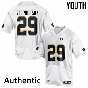 #29 Kevin Stepherson Notre Dame Youth Authentic Stitched Jersey White
