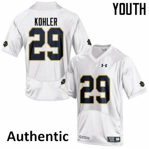 #29 Sam Kohler UND Youth Authentic NCAA Jersey White