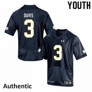 #3 Avery Davis Notre Dame Youth Authentic Player Jerseys Navy