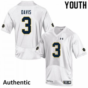 #3 Avery Davis Notre Dame Fighting Irish Youth Authentic Official Jerseys White