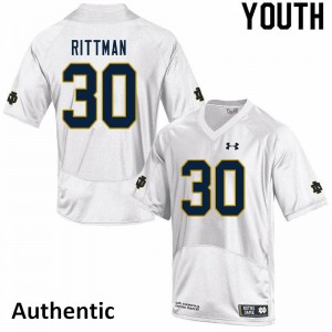 #30 Jake Rittman UND Youth Authentic College Jersey White
