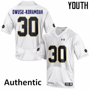 #30 Jeremiah Owusu-Koramoah UND Youth Authentic High School Jersey White