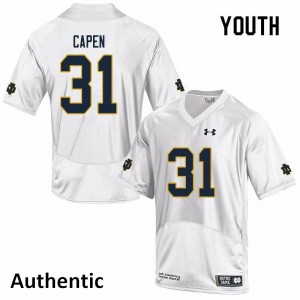 #31 Cole Capen UND Youth Authentic High School Jerseys White