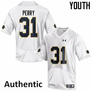#31 Spencer Perry Irish Youth Authentic Alumni Jerseys White