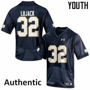 #32 Johnny Lujack Irish Youth Authentic Official Jerseys Navy Blue