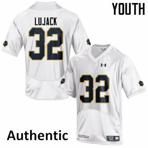#32 Johnny Lujack Notre Dame Youth Authentic Stitch Jerseys White