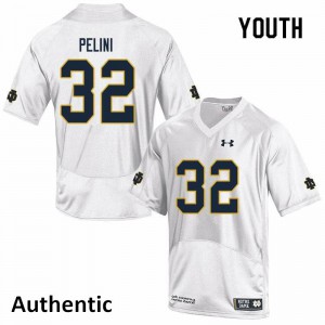 #32 Patrick Pelini Notre Dame Youth Authentic Embroidery Jerseys White
