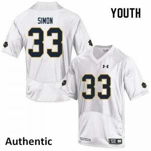 #33 Shayne Simon University of Notre Dame Youth Authentic High School Jersey White