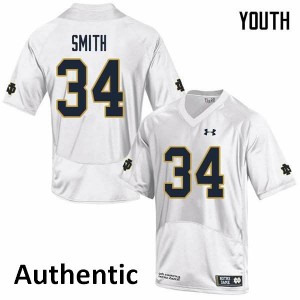 #34 Jahmir Smith Irish Youth Authentic Football Jersey White