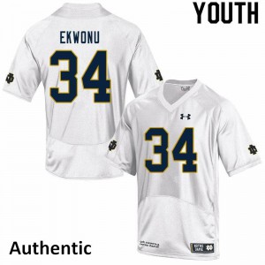 #34 Osita Ekwonu UND Youth Authentic NCAA Jerseys White