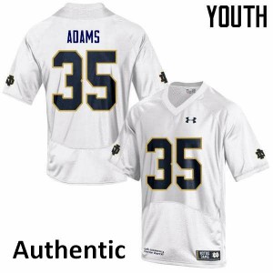#35 David Adams Fighting Irish Youth Authentic Official Jersey White