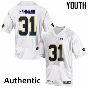 #35 Grant Hammann University of Notre Dame Youth Authentic Football Jersey White