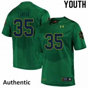 #35 Marist Liufau Notre Dame Youth Authentic Player Jersey Green