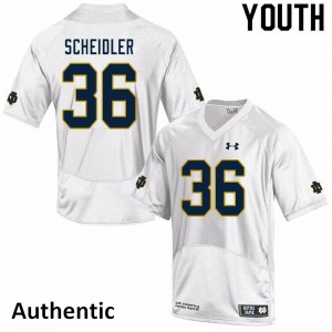 #36 Eddie Scheidler Notre Dame Fighting Irish Youth Authentic Stitched Jersey White