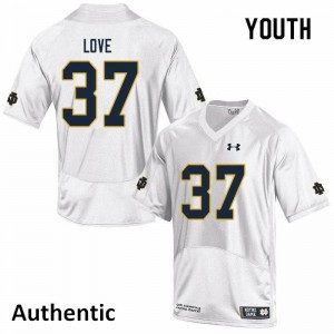 #37 Chase Love UND Youth Authentic NCAA Jersey White