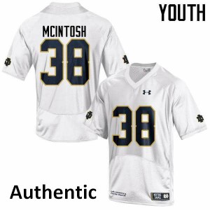#38 Deon McIntosh University of Notre Dame Youth Authentic Player Jerseys White
