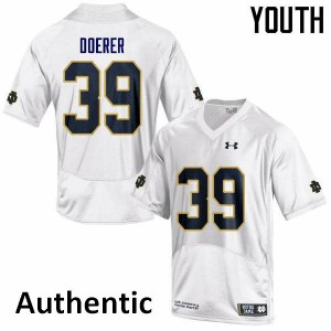 #39 Jonathan Doerer UND Youth Authentic Embroidery Jersey White