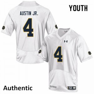 #4 Kevin Austin Jr. Notre Dame Youth Authentic High School Jersey White