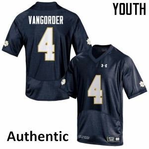 #4 Montgomery VanGorder Notre Dame Fighting Irish Youth Authentic Embroidery Jerseys Navy Blue