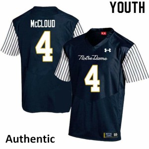 #4 Nick McCloud Notre Dame Fighting Irish Youth Alternate Authentic High School Jerseys Navy Blue