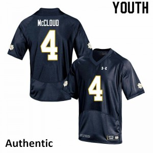 #4 Nick McCloud Notre Dame Youth Authentic Stitch Jerseys Navy