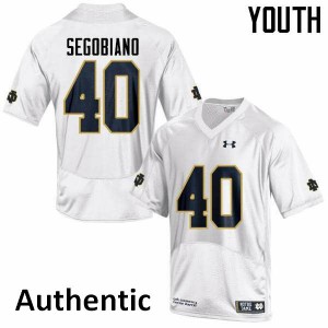 #40 Brett Segobiano Irish Youth Authentic Alumni Jerseys White
