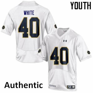 #40 Drew White Irish Youth Authentic Embroidery Jersey White