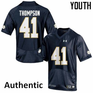 #41 Jimmy Thompson Fighting Irish Youth Authentic Player Jersey Navy Blue