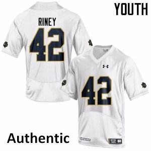 #42 Jeff Riney Irish Youth Authentic High School Jersey White