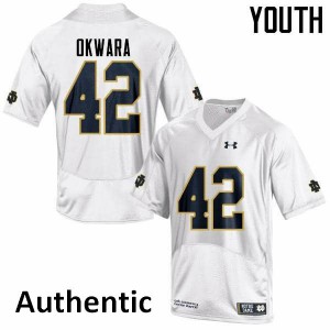 #42 Julian Okwara Notre Dame Fighting Irish Youth Authentic NCAA Jerseys White