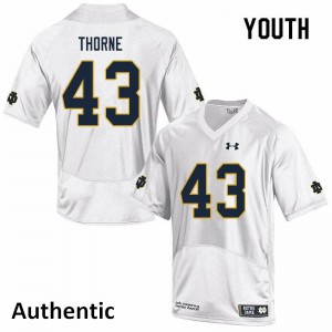 #43 Marcus Thorne Fighting Irish Youth Authentic Football Jerseys White