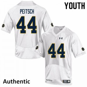 #44 Alex Peitsch University of Notre Dame Youth Authentic Stitched Jerseys White