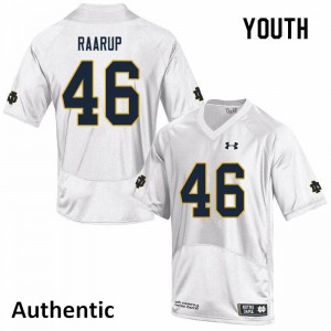 #46 Axel Raarup University of Notre Dame Youth Authentic Embroidery Jerseys White