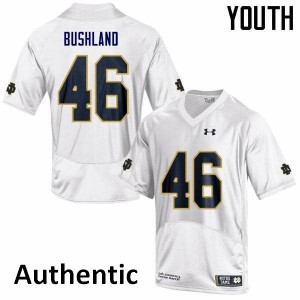 #46 Matt Bushland University of Notre Dame Youth Authentic Football Jerseys White
