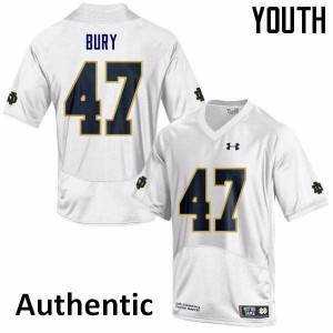 #47 Chris Bury UND Youth Authentic University Jersey White