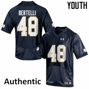 #48 Angelo Bertelli UND Youth Authentic Stitched Jerseys Navy Blue