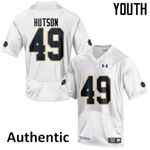 #49 Brandon Hutson Irish Youth Authentic College Jerseys White