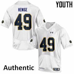 #49 Jack Henige Irish Youth Authentic Football Jerseys White