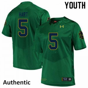 #5 Cam Hart University of Notre Dame Youth Authentic Official Jersey Green