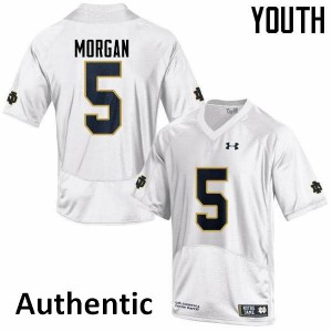 #5 Nyles Morgan Fighting Irish Youth Authentic Embroidery Jerseys White