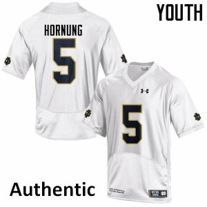 #5 Paul Hornung Irish Youth Authentic Official Jerseys White