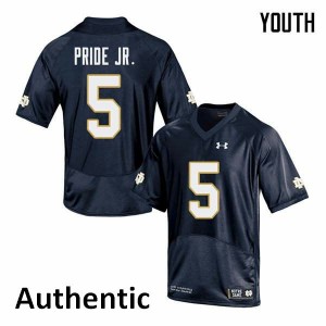 #5 Troy Pride Jr. Fighting Irish Youth Authentic Stitched Jerseys Navy