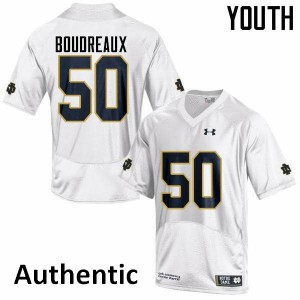 #50 Parker Boudreaux Fighting Irish Youth Authentic Football Jersey White