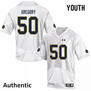 #50 Reed Gregory Notre Dame Youth Authentic College Jerseys White