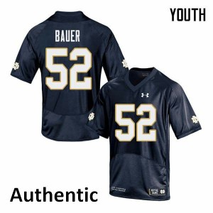 #52 Bo Bauer Notre Dame Youth Authentic Player Jerseys Navy
