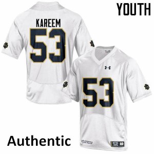 #53 Khalid Kareem Notre Dame Fighting Irish Youth Authentic Embroidery Jerseys White