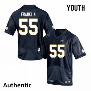 #55 Jamion Franklin UND Youth Authentic Stitch Jerseys Navy