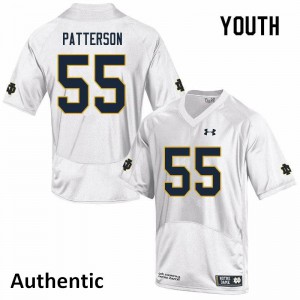 #55 Jarrett Patterson Notre Dame Fighting Irish Youth Authentic Stitched Jerseys White