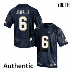 #6 Tony Jones Jr. UND Youth Authentic Stitch Jersey Navy