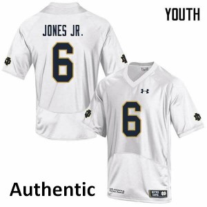#6 Tony Jones Jr. University of Notre Dame Youth Authentic Embroidery Jersey White